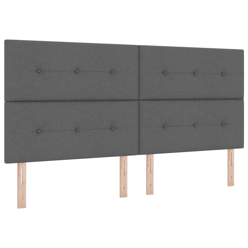 LED Headboard with LED Strip Lights Dark Grey 200 cm Fabric